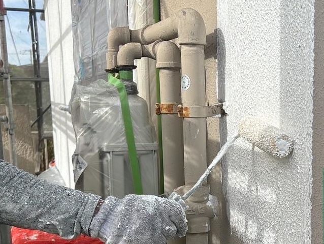 高砂市の塗装における外壁下塗り